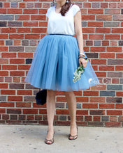 Clarisa Dusty Blue Tulle Skirt - Midi - C'est Ça New York