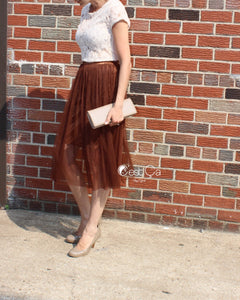 Coty Dark Brown Soft Tulle Skirt - C'est Ça New York