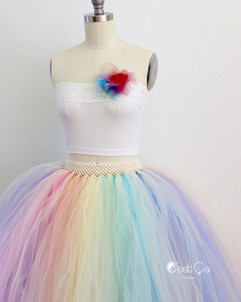 Rainbow puffy skirt online