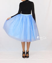 Clarisa Ombre Tulle Skirt - Serenity Blue, Tea Length - C'est Ça New York
