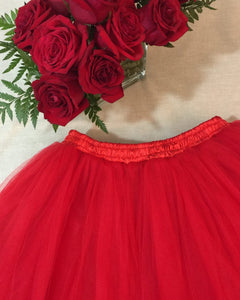 Clarisa Red Tulle Skirt - Midi - C'est Ça New York