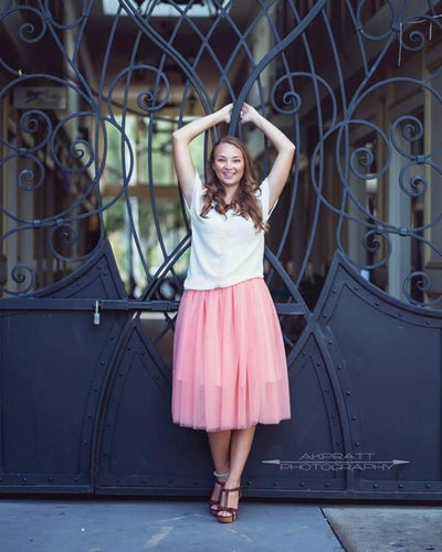 Colette Milky Pink Soft Tulle Skirt - Midi - C'est Ça New York