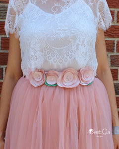 Andrea Floral Jeweled Bridal Sash (assorted colors) - C'est Ça New York