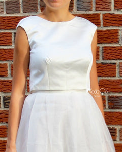 Amanda Snow White Wedding Tulle Lace Dress - Midi – C'est Ça New York