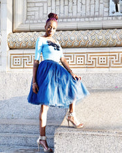 Clarisa Navy Blue Tulle Skirt - Midi - C'est Ça New York