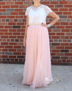 Claire Blush Pink Soft Tulle Skirt - Maxi – C'est Ça New York
