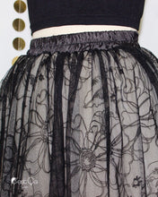 Cecile Black Floral Tulle Skirt - Midi - C'est Ça New York