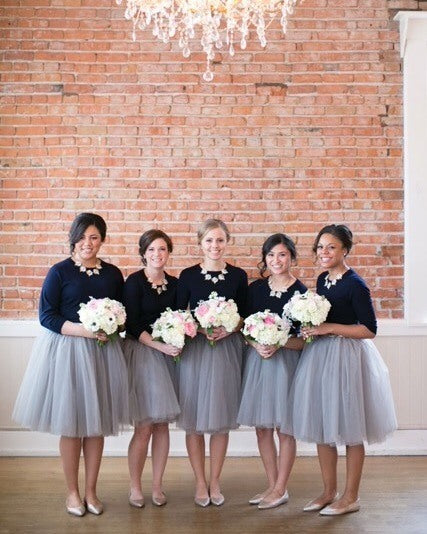 Clarisa Ash Gray Tulle Skirt - Midi – C'est Ça New York