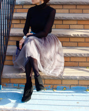 Claire Ash Gray Soft Tulle Skirt - Below Knee Midi - C'est Ça New York