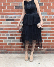 Crystal Black Polka Dot Tiered Tulle Skirt - Maxi / Tea Length - C'est Ça New York