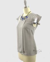Rimma Dove Gray Loose Fit Top with Frilled Sleeves - C'est Ça New York